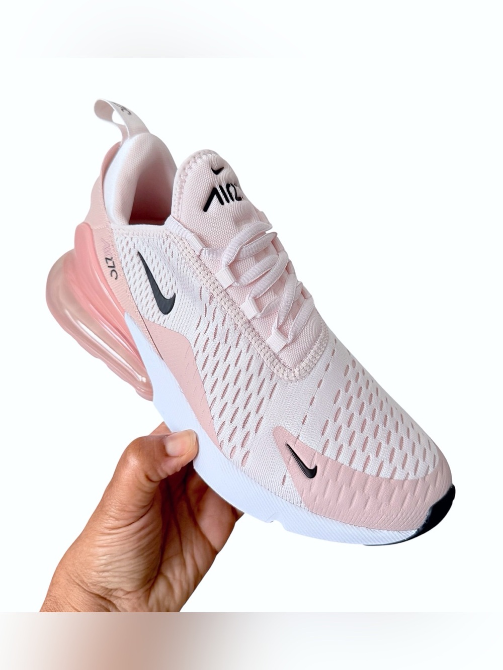 Nike Air Max 270 Women’s Light Soft Pink and Black Sneakers - Picture 3 of 7